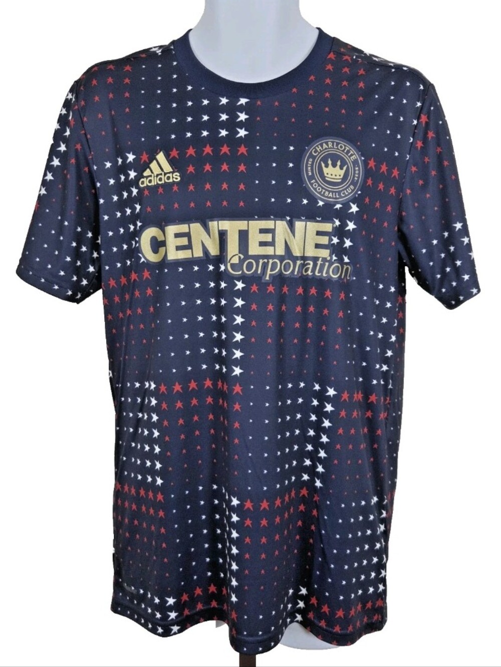 Adidas Primegreen Charlotte FC Centene Men's Medium Soccer Jersey Shirt Navy MLS
